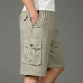 Short en coton pour homme bermuda poche zippée style cargo mode élastique armée décontracté