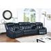 Blue Reclining Sectional - Red Barrel Studio® Navy Gel ette Home Theater Reclining Sofa Set w/ Two Center Consoles Faux | Wayfair