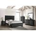 House of Hampton® Erinne Panel Bedroom Set Special King 6 Piece: Bed, Dresser, Mirror, 2 Nightstands, Chest Upholstered, in Black | Wayfair