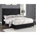 Willa Arlo™ Interiors Ong Tufted Low Profile Platform Bed Upholstered/Velvet/Metal in Black | 56.5 H x 86 W x 86 D in | Wayfair