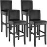 Lot de 4 chaises de bar - lot de 4 tabourets de bar, tabourets, chaises haute bar - noir