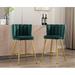 Guyou 26 Counter Height Bar Stool Set of 2 Modern Velvet Upholstered Bar Stool with Channel Tufted Backrest and Metal Legs for Kitchen Island Bar Restaurant Green