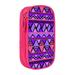 XMXY Tribal Purple Seamless Large Capacity Pencil Case Portable Pencil Bags with Compartments Zipper Pink
