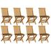 ametoys Patio Chairs with Taupe Cushions 8 pcs Solid Teak Wood