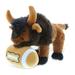 DolliBu Buffalo Stuffed Animal with Football Plush - Soft Plush Huggable Buffalo Adorable Playtime Bison Plush Toy Cute Wildlife Gift Football Plush Doll Animal Toy for Kids Adults - 9.5 Inch