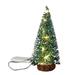 1 Pc 11.8in Mini Christmas Tree With light Small Pine Tree with Wooden Bases for Xmas Holiday Party Home Tabletop Tree Decor (Button Batteries Include)