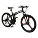 Ktaxon 26 inch 21 Speeds Folding Mountain Bike High Carbon Steel for Adults Men Women Black