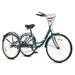 VIRIBUS 26 Adult Tricycle 7 Speed 3 Wheel Beach Cruiser Bike Trike for Men Women Green