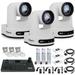 3 x PTZOptics Move 4K SDI/HDMI/USB/IP PTZ Camera with 20x Optical Zoom (White) (PT20X-4K-WH-G3) + PTZOptics SuperJoy PTZ Camera Joystick Controller + 3 x Universal Wall Mount (White)