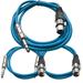 Seismic Audio 3 Pk of Blue XLR Female to 1/4 TRS Patch Cables - One 6 ft One 3 Ft One 2 ft Blue - SATRXL-F3C-Blue