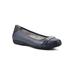 Wide Width Women's Charmed Flat by Cliffs in Navy Smooth (Size 8 W)