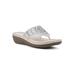 Wide Width Women's Cienna Sandals by Cliffs in White Fabric (Size 7 1/2 W)