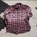 Free People Tops | Free People Ombr Plaid Flannel Shirt M Pockets | Color: Pink/Red | Size: M