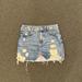 Zara Skirts | Distressed Zara Denim Mini Skirt | Color: Blue | Size: S