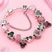 Disney Jewelry | - Disney Mickey Minnie Mouse Charm Bracelet | Color: Pink/Silver | Size: Os