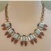 J. Crew Jewelry | J.Crew Rhinestone Brass Necklace Euc | Color: Blue/Brown | Size: Os