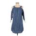 Madewell Casual Dress - Shift Square 3/4 sleeves: Blue Print Dresses - Women's Size X-Small