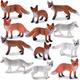 12 Pieces Fox Toy Figures Set Realistic Arctic Fox Red Foxes Animal Figures Jungle Animal Fox Playset Cake Topper Party Favors Educational Toy Christmas Birthday Supplies