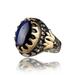 large saphire ring round blue gemstone ring vintage ring diamond ring gift ring peacock shape peacock ring diamond ring big diamond ring