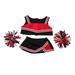 Red & Black Cheerleader Teddy Bear Outfit Fits 14 - 18 stuffed animal and Make Your Own Soft toys