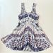 Free People Dresses | Free People Skater Dress Floral Purples And Blues Size Medium | Color: Blue/Purple | Size: M