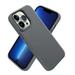 For Apple iPhone 14 (6.1 ) Hybrid Liquid Silicone Rubber with Metal Buttons and Camera Edges Protective Shockproof Slim Cover Xpm Phone Case [ Gray ]