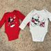 Disney One Pieces | Bnwot 18m Disney Super Soft Mickey Mouse/Winnie The Pooh Holiday Bodysuits! | Color: Gray/Red | Size: 18mb