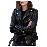 Stamzod Women s Faux Leather Belted Motorcycle Jacket Long Sleeve Zipper Fitted Fall and Winter Fashion Moto Bike Short Jacket Coat Black 3XL