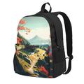 XMXY Backpack Laptop Bag for Women Lightweight Backpack for Travel School Bookbag Casual Work Spring Nature Artwork Backpack Black