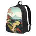 XMXY Backpack Laptop Bag for Women Lightweight Backpack for Travel School Bookbag Casual Work Spring Nature Artwork Backpack Black