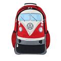 BRISA VW Collection - Volkswagen Wander-Laptop-Tages-Schul-Rucksack im T1 Bulli Bus Design (30l/Groß/Bus Front/Rot)