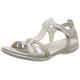 Ecco Damen Flash T-Strap Sandal, Limestone/Pure White Gold/BEIGE, 37 EU
