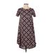 Lularoe Casual Dress - High/Low: Burgundy Print Dresses - New - Women's Size 2X-Small