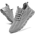 Linenghs Mens Trainers Running Shoes Lightweight Gym Trainers Summer Tennis Sports Shoes Fitness Outdoor Sneakers Light Grey 10