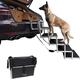 Dyna-Living Dog Car Ramp,Upgrade 6 Levels Dog Stair for Medium and Large Dogs,Lightweight Dog Ladder,Foldable Dog Stairs Aluminum Retractable Pet Ramp for Cars, SUV, Trucks, Couch and High Bed