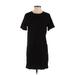 H&M Casual Dress - Shift Crew Neck Short sleeves: Black Print Dresses - Women's Size Small