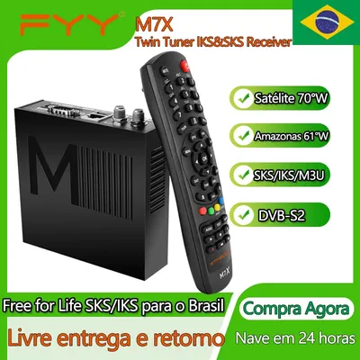 Récepteur IKS pour le Brésil GTMEDIA M7X DVB-S2 1080P Récepteur de télévision par satellite 70W