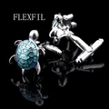 FLEXFIL-lèvent de manchette en forme de tortue pour hommes boutons de manchette en métal bouton de