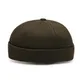 Men's Hip Hop Hats Vintage Cotton Brimless Skullies Cap Solid Color Street Portable Docker Hats