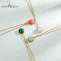 Nextvance – collier rond en pierre pour femmes pendentif à la mode vert marron fin bijoux cadeau