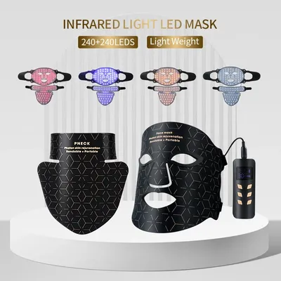 Masque facial en silicone pour le visage et le cou lumière infrarouge 240 gible rajeunissement de