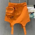 Jupe courte de sport décontractée pour femme haut orange design sexy outillage printemps été