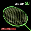 Raquettes de badminton professionnelles super légères en fibre de carbone 5U pour adultes cordes de
