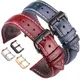 Bracelet de Montre en Cuir de Vache pour Homme et Femme 18mm 20mm 22mm 24mm Bleu Rouge Jaune