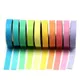 Washi – lot de 10 bandes autocollantes multicolores de 5m Mini rouleau de papier adhésif Long pour