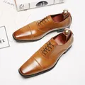 Oxford-Chaussures provoqué en cuir pour hommes à lacets décontractées de luxe formelles de