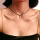 Collier pendentif croix en cristal plaque d'argent vintage pour femme colliers de la présidence
