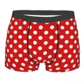 Men's Red Polka Dot Underwear Cute Hot Boxer Briefs Shorts Panties Homme Breathable Underpants S-XXL