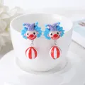Boucles d'Oreilles Clown en Résine avec Perles Bijoux Pendants Cadeau d'Anniversaire pour Fille