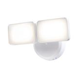 Outdoor LED Dual Head Wall Spot Light 2 Light Dusk to Dawn, White Finish 6"H